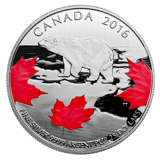 2016 - $25   - Fine Silver Coin – True North
