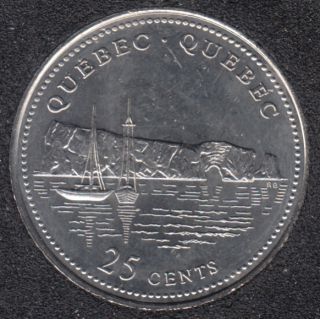 1992 - #910 B.Unc - Quebec - Canada 25 Cents