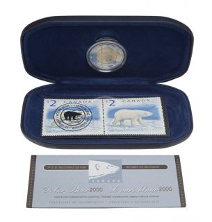 2000 W - Stamp & $2 Dollars Special Millennium Edition - The Polar Bear