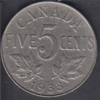 1933 - Fine - Canada 5 Cents