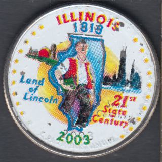 2003 D - Illinois - B.Unc - Color - 25 Cents