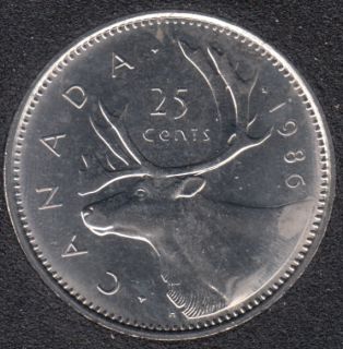 1986 - B.Unc - Canada 25 Cents