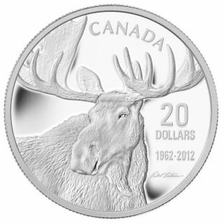 2012 - $20 - Canada Dollars Fine Silver - Robert Bateman Bull Moose - NO TAX