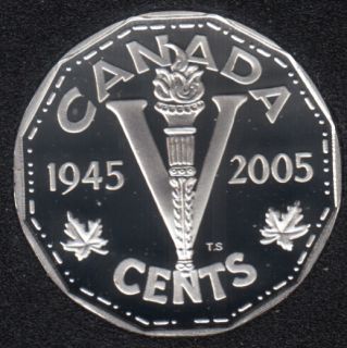 2005 - 1945 - Proof - Silver - Canada 5 Cents