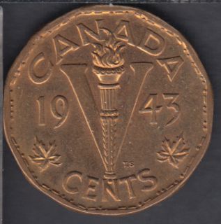 1943 - Tombac - B.Unc - Canada 5 Cents