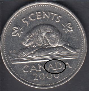 2000 - ''AD'' Attached - Canada 5 Cents