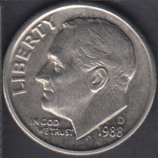 1988 D - Roosevelt - 10 Cents
