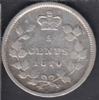 1870 Raised Rim - Fine - Canada 5 Cents