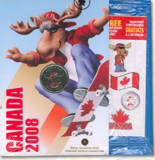 2008 Canada Day 25 Cents Coloured - Moose