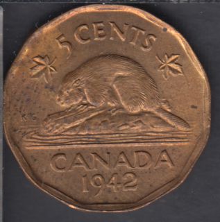 1942 - Tombac - AU - Canada 5 Cents