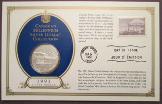 1991 - Proof - Argent - Canada Dollar & Timbre - Carte Collection