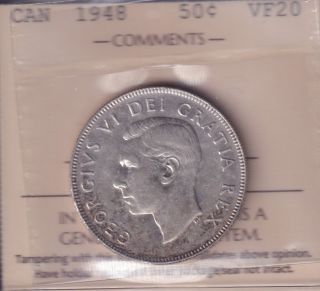 1948 - VF 20 - ICCS - Canada 50 Cents