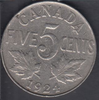 1924 - Fine - Canada 5 Cents