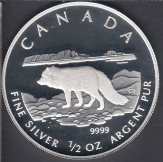 2004 Canada $4 Dollars - 1/2 oz Silver - Arctic Fox