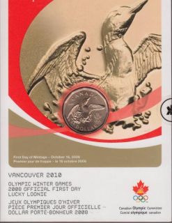 2008 Lucky Loonie Official First Day Olympic Winter Games