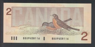 1986 $2 Dollars - UNC - Thiessen Crow - Prefix BBU