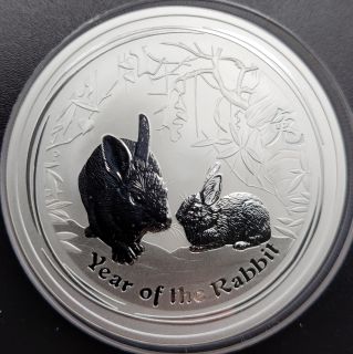 2011 Australia $2 Dollars - 2 Oz Fine Silver .999 - Year of the Rabbit