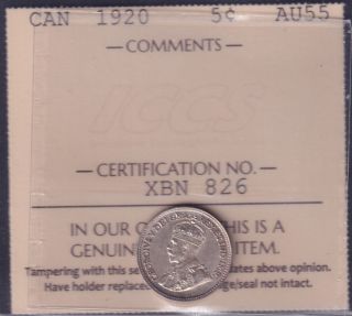 1920 - AU 55 - ICCS - Canada 5 Cents