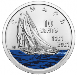 2021 - 1921 - B.Unc - Double Date - Coloré - Canada 10 Cents