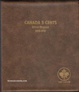 Album Canada Uni-Safe 5 Cents Argent 1858-1921