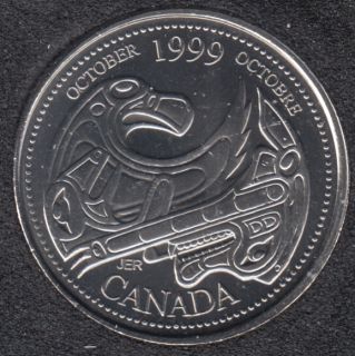 1999 - #910 B.Unc - October - Canada 25 Cents