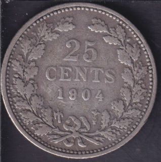 1904 - VG - 25 Cents - Pays-Bas