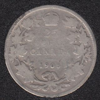 1905 - Polished - Canada 25 Cents